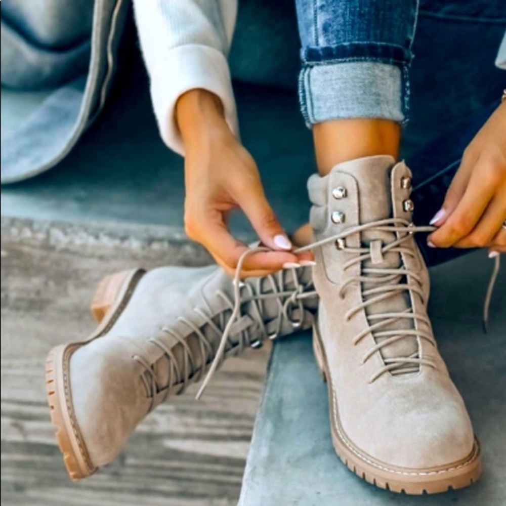 VICI Giselle Faux Suede Lace Up Boot